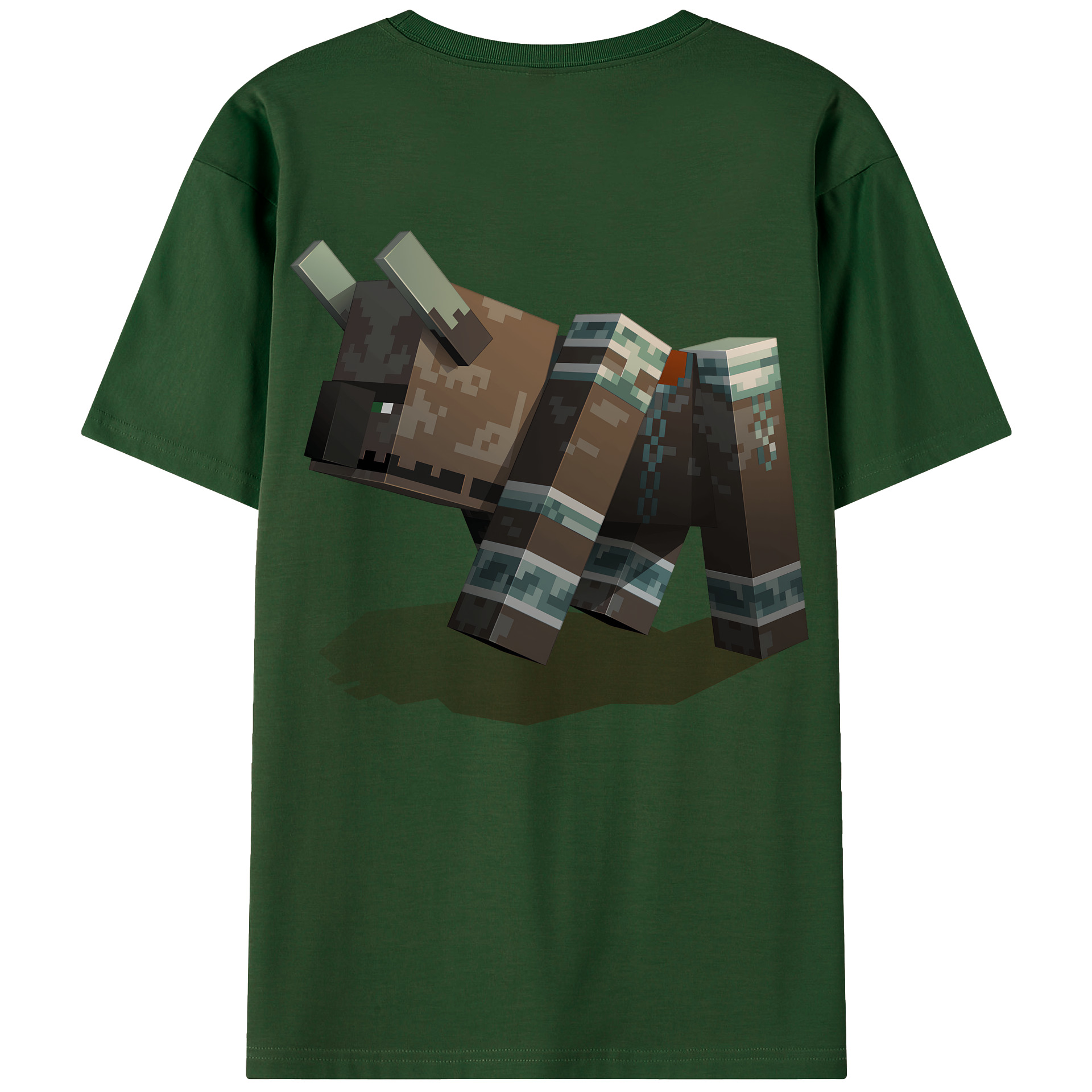 （画像用） マインクラフト ブロックの世界 Minecraft MC Block world 綿100％半袖Tシャツ（背面プリント）